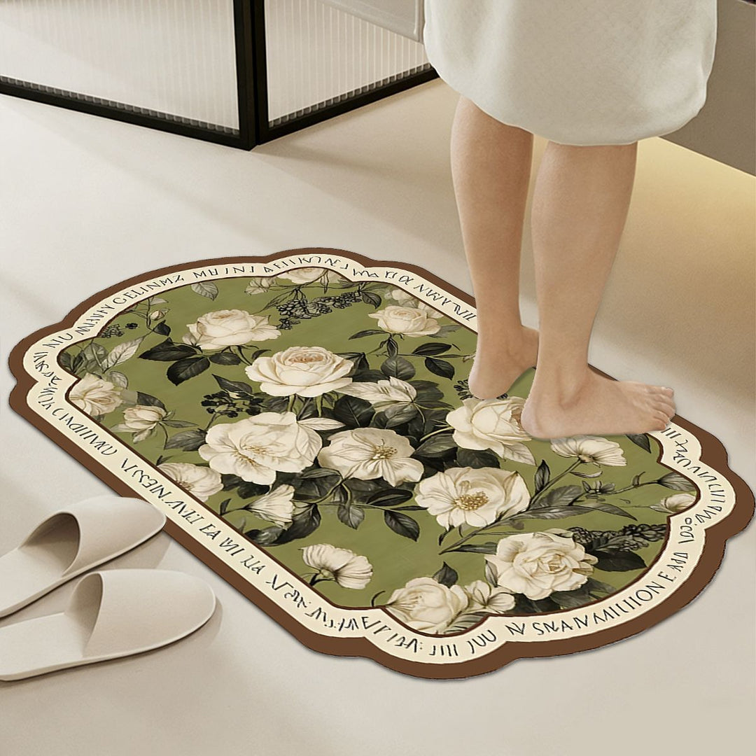 Soft Floral-Patterned Comfort Bath Mat