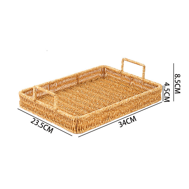 Women's Rectangular Basket with Integrated Handles Bowlift