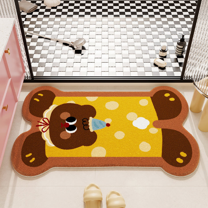 Plush Bear-Shaped Bath Mat