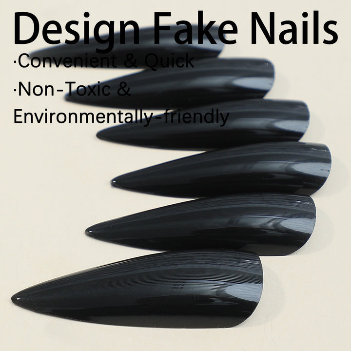 Acrylic nail set with elegant stiletto design Bowlift