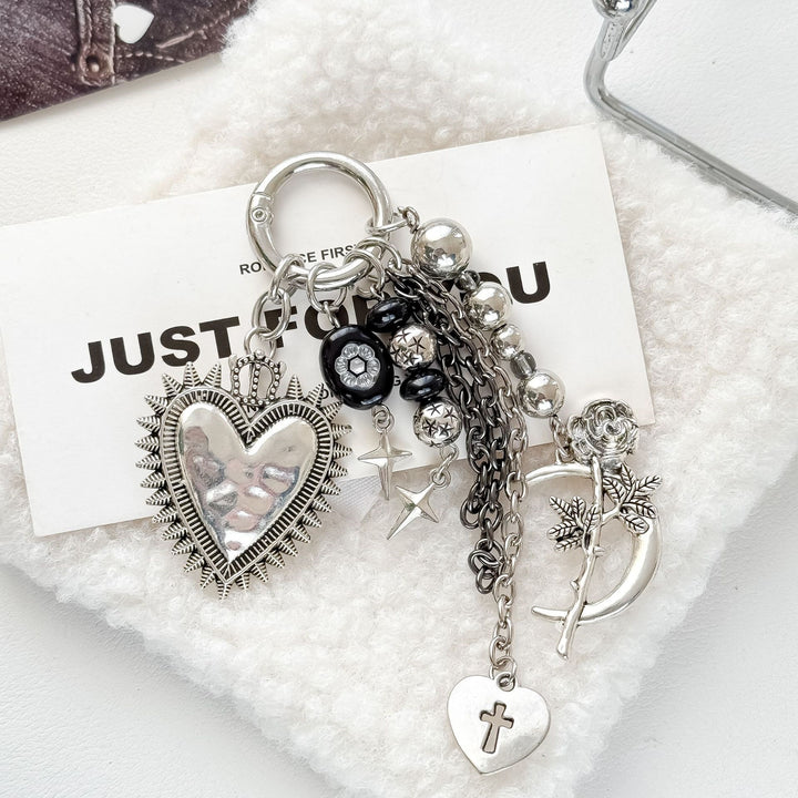 Keychain with heart and floral motif Bowlift