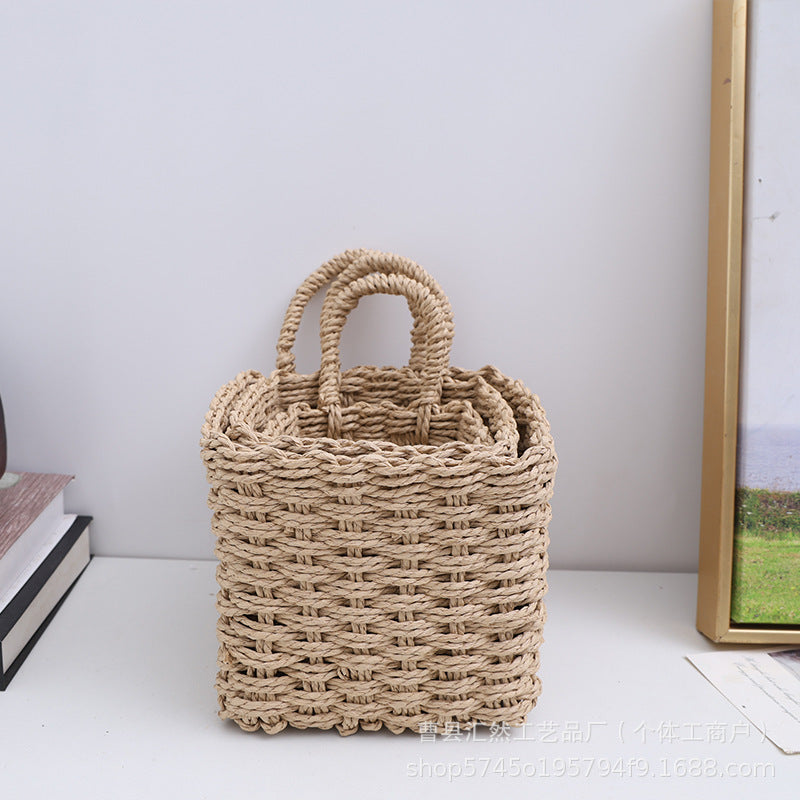 Natural Fiber Handwoven Storage Basket Bowlift