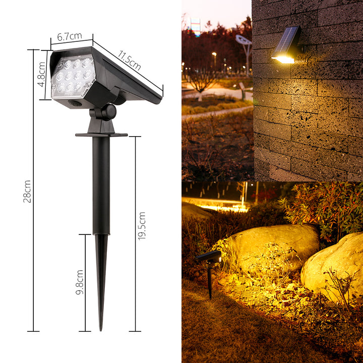 Adjustable Solar LED Landscape Spotlight Stake Bowlift