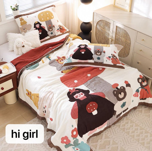Women's bedspread with cute animal and fairy tale motif Bowlift