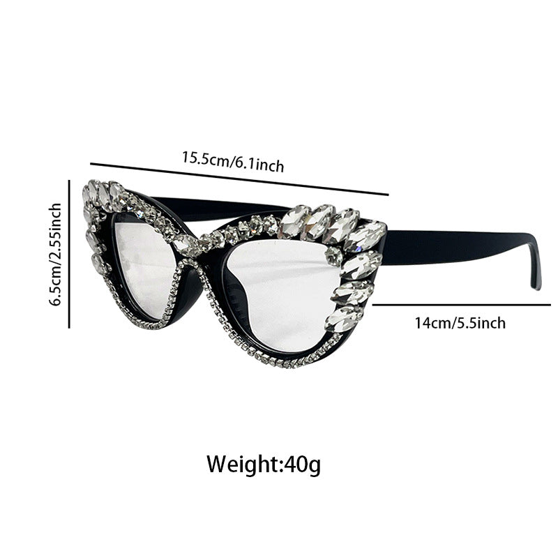 Luxury Cat-Eye Rhinestone Sunglasses Bowlift