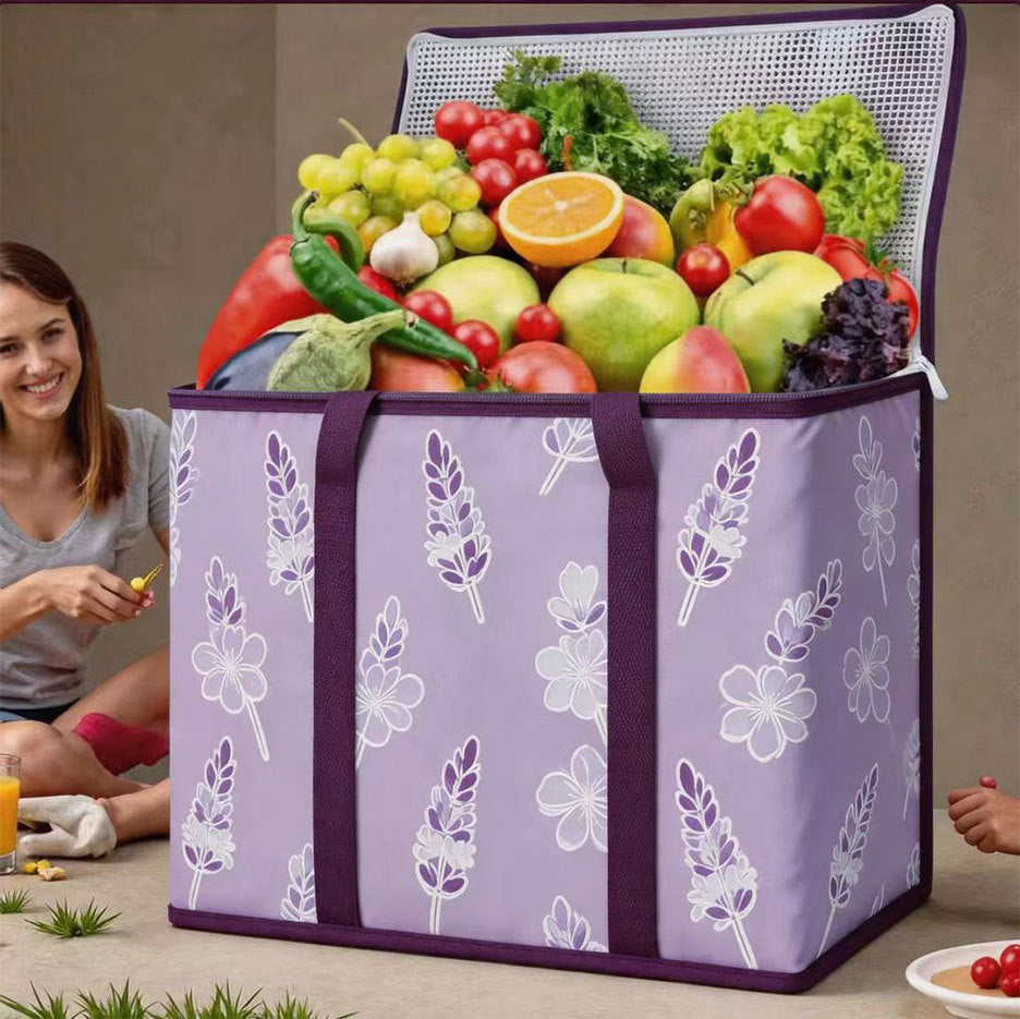 Insulated shopping bag with large volume Bowlift