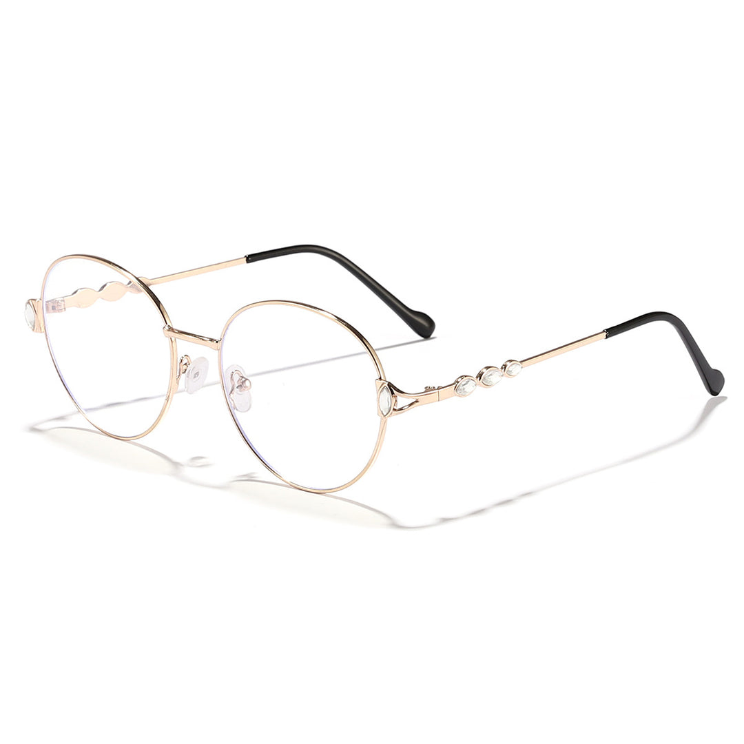 Women round sunglasses with elegant metal frame and mirrored lenses Bowlift