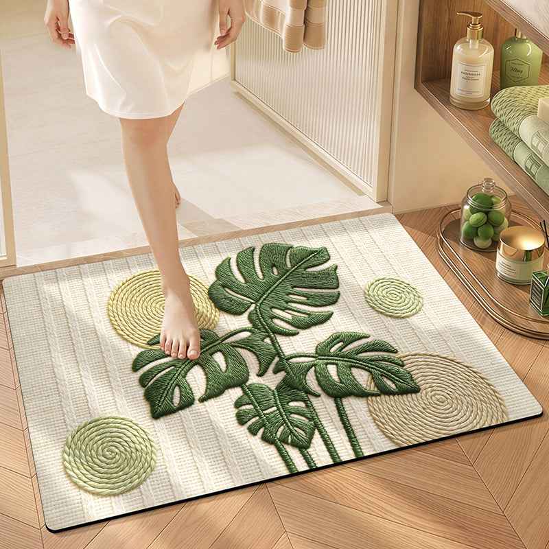Floral Embroidered Area Rug Bowlift