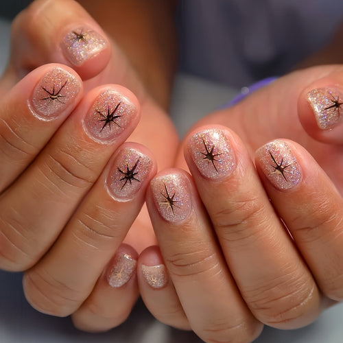 Glamorous Glitter Press-On Nail Extensions Bowlift