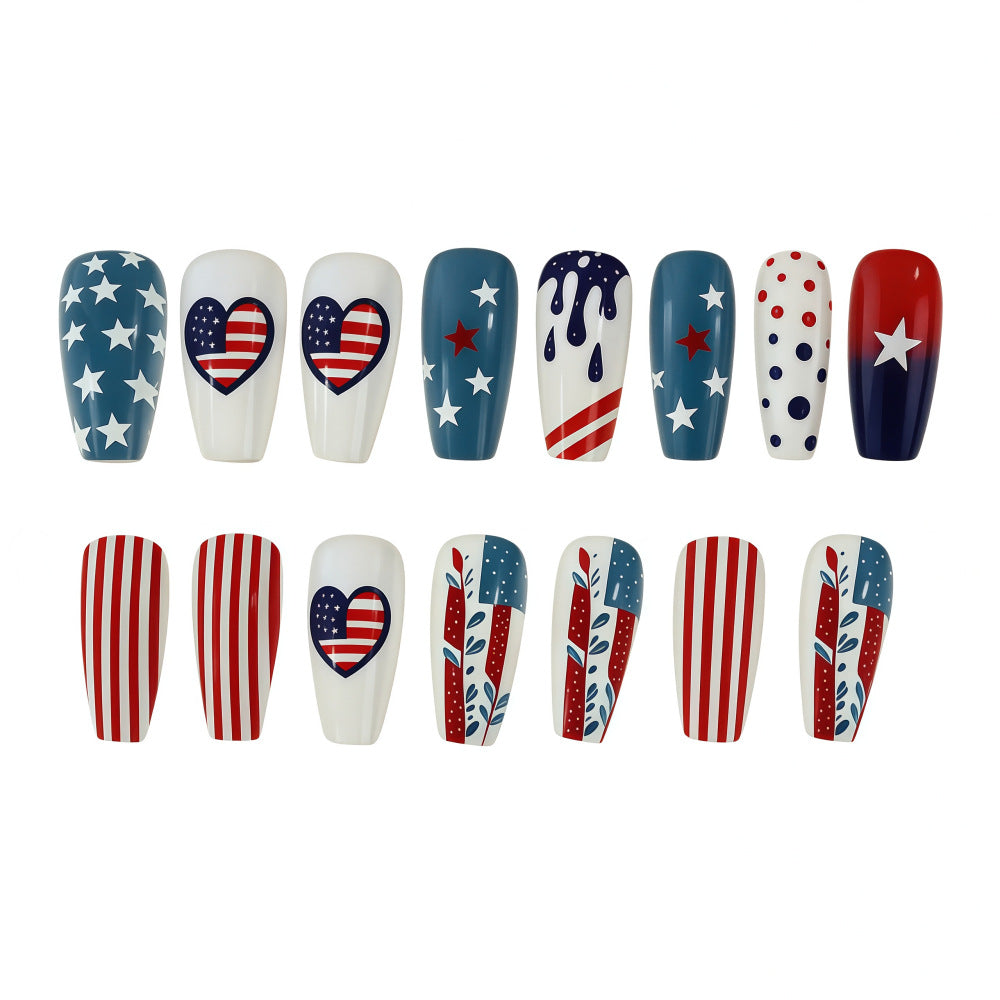 Creative and patriotic art nails Bowlift