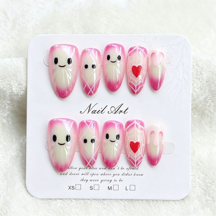 Whimsical Character Press-On Nail Art Set Bowlift