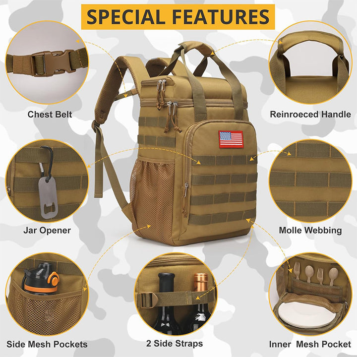 Multifunctional cooler backpack with insulating interior Bowlift