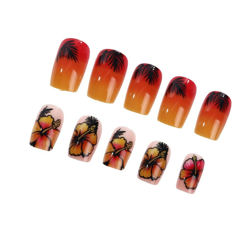 Tropical design artificial nails Bowlift