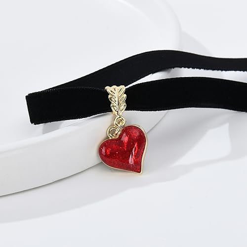 Velvet Heart Charm Choker Bowlift