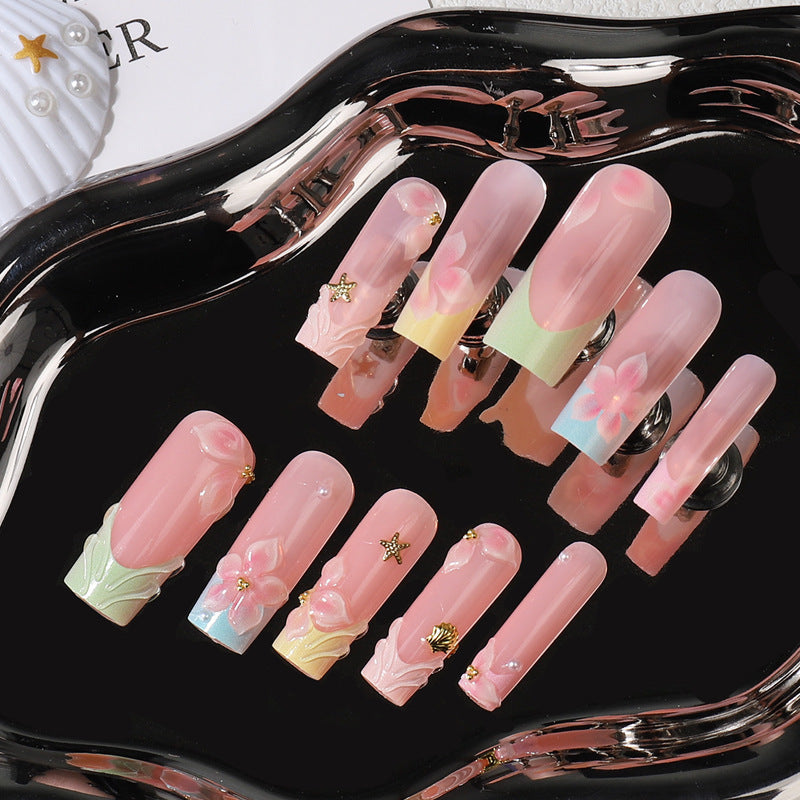 Floral Artisan Press-On Nail Set Bowlift