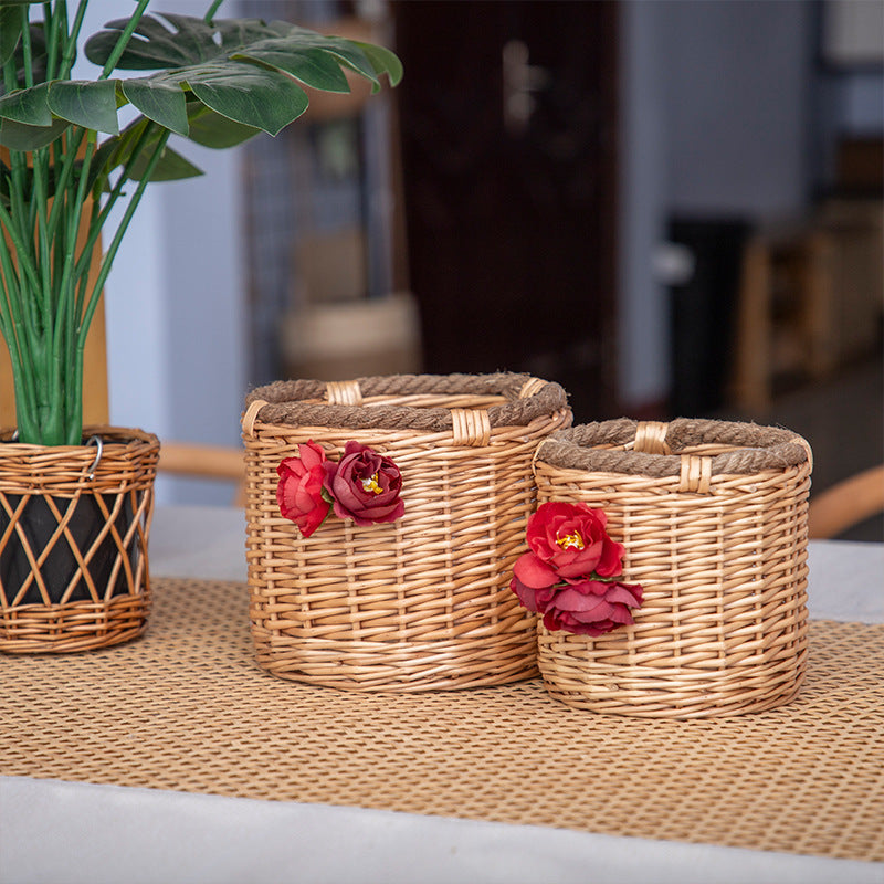 Decorative Wicker Planter Bowlift