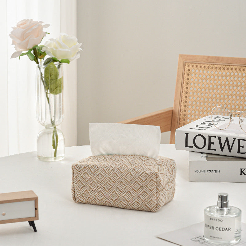 Decorative Textured Tissue Box Cover Bowlift