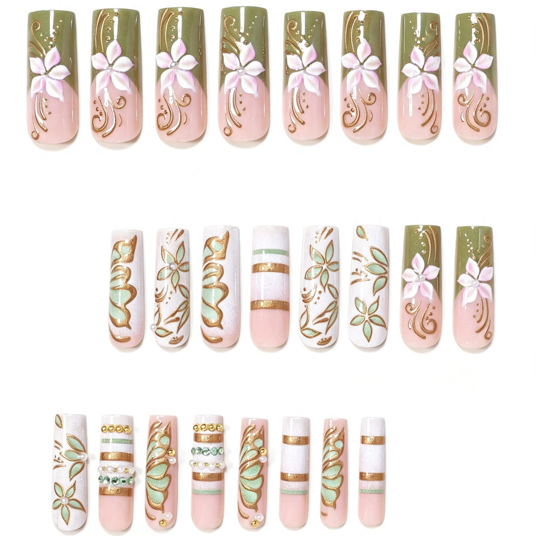 Artistic Luxury Press-On Nail Art Set Bowlift