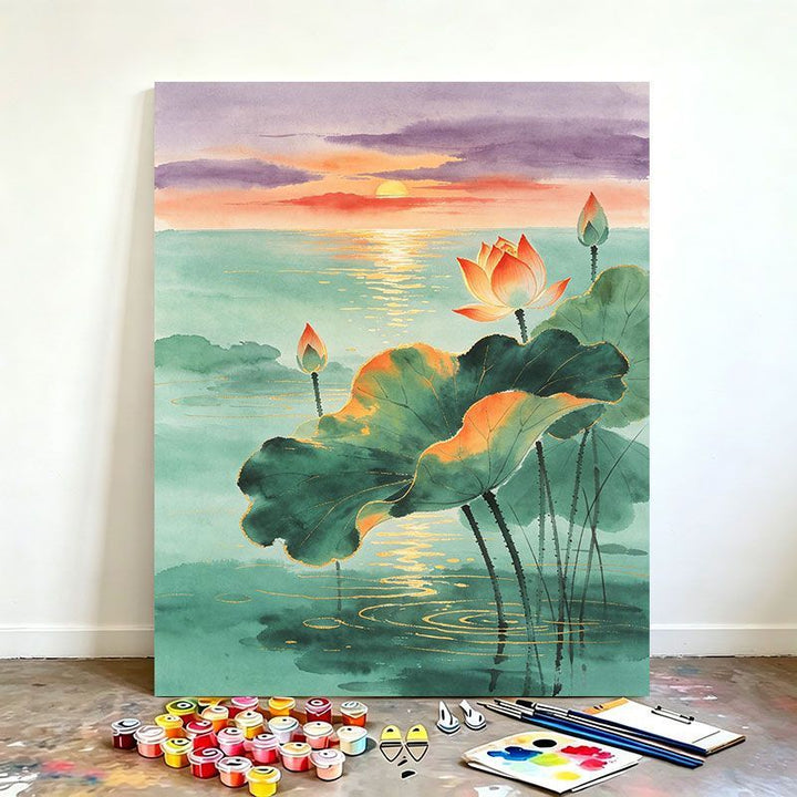 Watercolor Lotus Art Painting Kit Bowlift