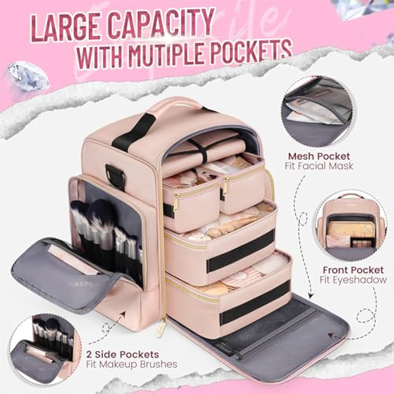 Cosmetic Organizer Backpack with Practical Compartment Design Bowlift