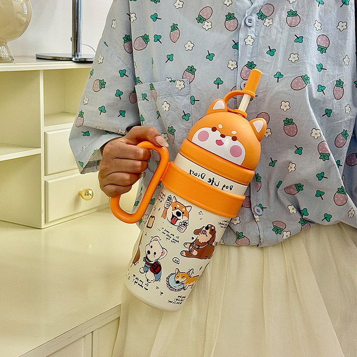 Ladies Playful Water Bottle with Animal Design Bowlift