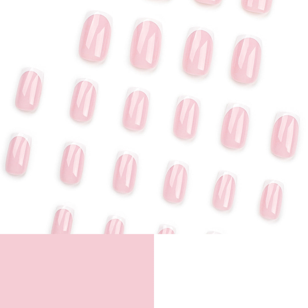 Elegant Nail Extensions with Precise French Tip Bowlift