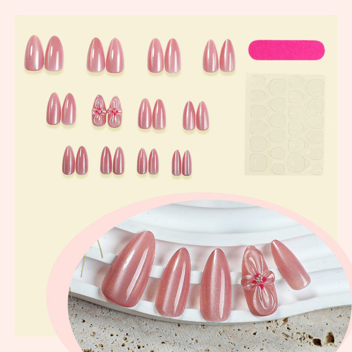 Premium Floral Decorative Press-On Nail Set Bowlift
