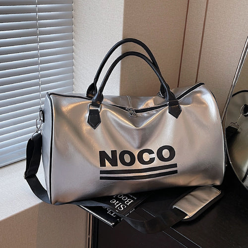 Sleek Metallic Travel Duffel