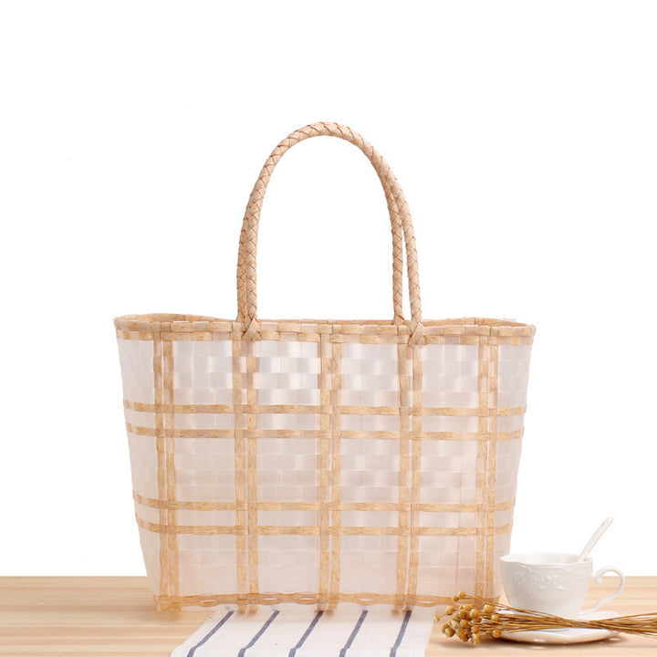 Stylish Transparent Shopping Bag Made of Woven Material Bowlift