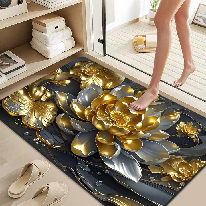 Elegant Lotus Flower Bath Mat Bowlift