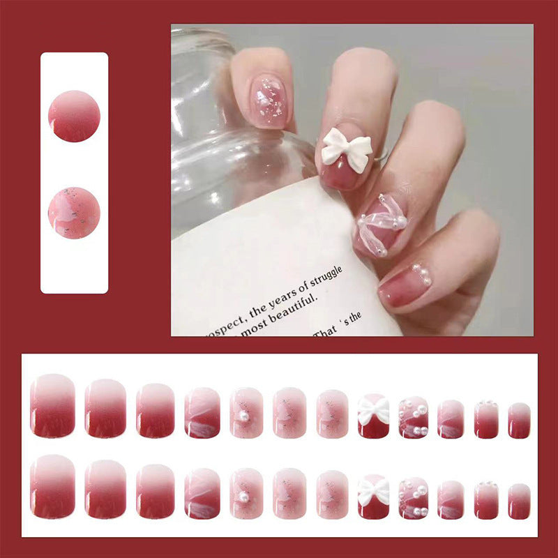 Nail art with cute bow pattern Bowlift