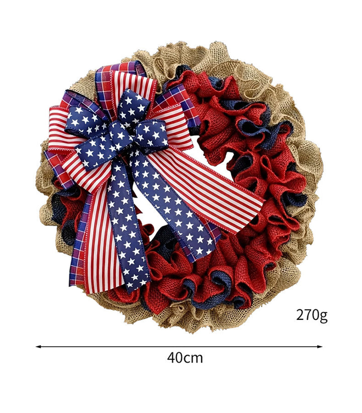 Unisex nan rustic burlap spring wreath with daisy ornament and gingham bow Bowlift