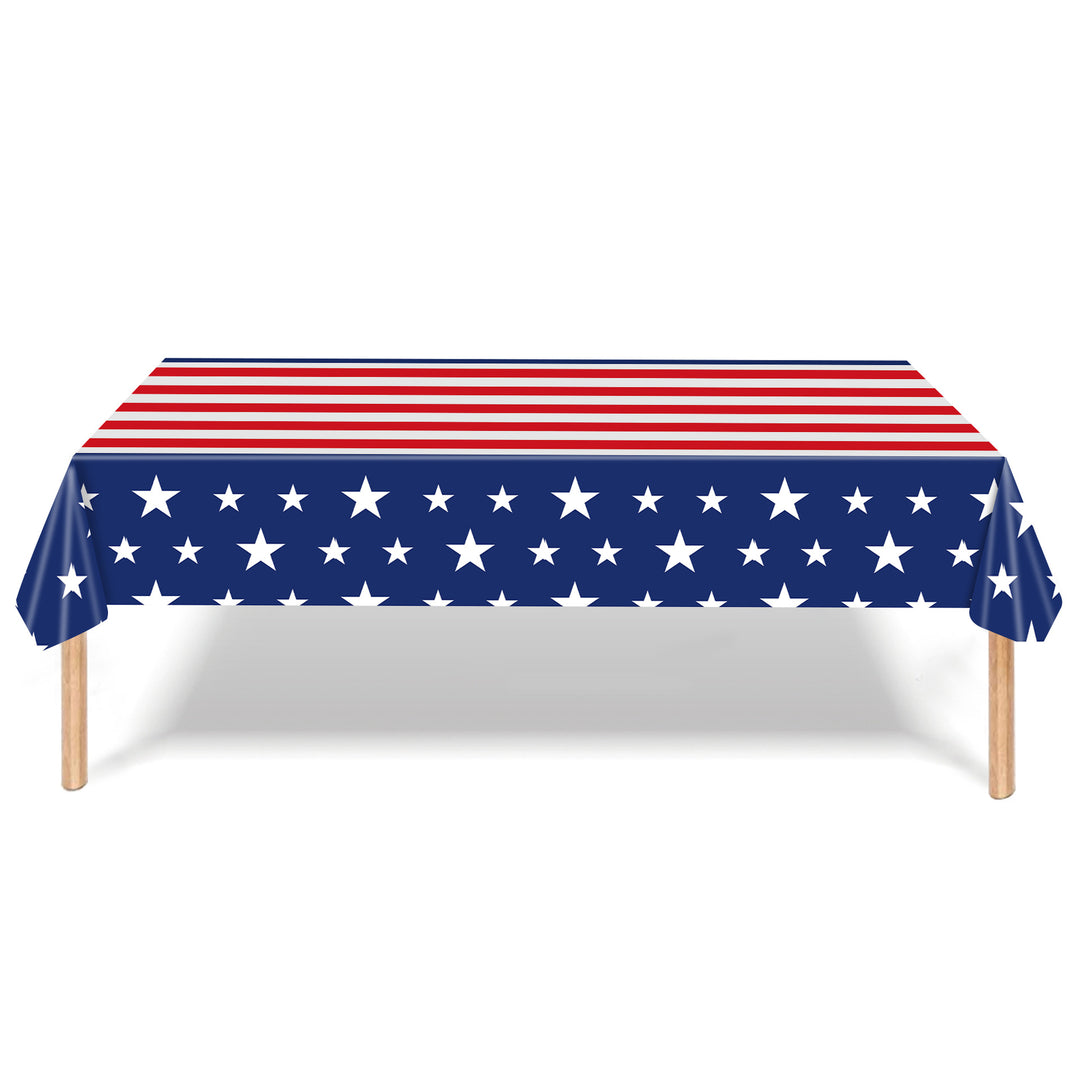 Unisex nan patriotic disposable party tableware and decoration kit with printed flag paper plates matching table covers napkins and pennant bunting Bowlift