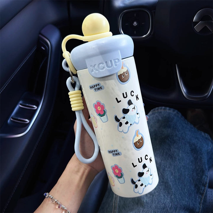 Women's water bottle with creative design and practical carrying handle Bowlift