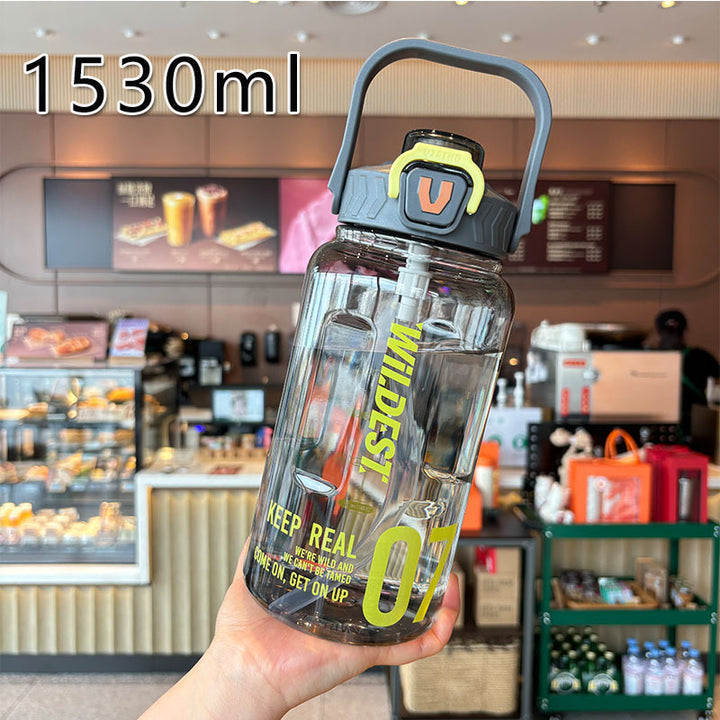 Women’s large water bottle with integrated straw and carrying handle Bowlift