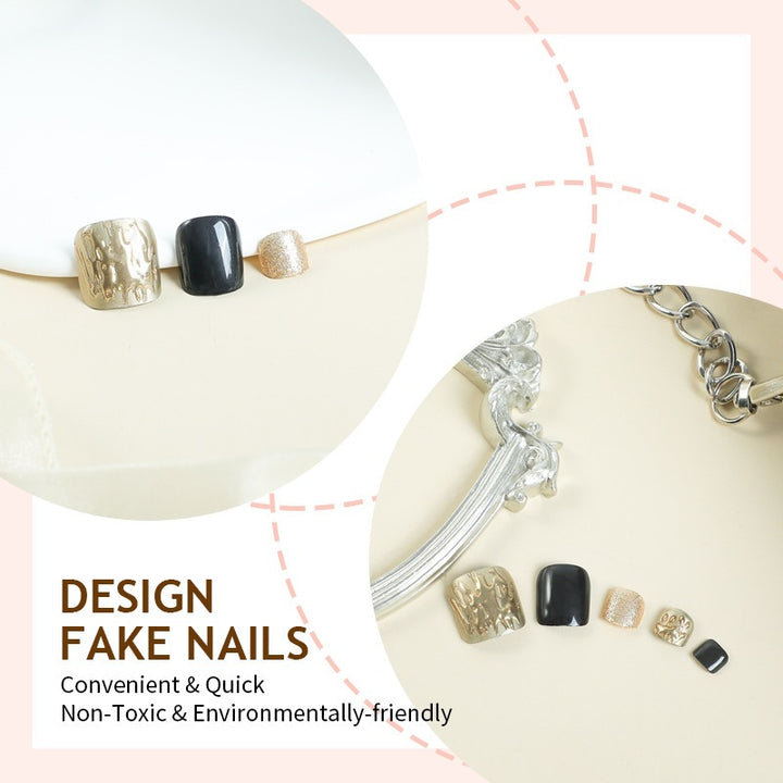 Artificial nail set with shine and texture variations Bowlift