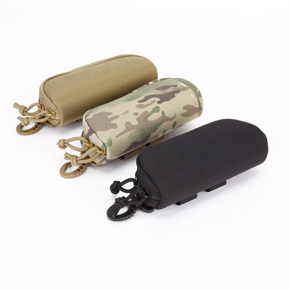 Durable Tactical Eyewear And Accessory Zippered Pouch With Carabiner Bowlift