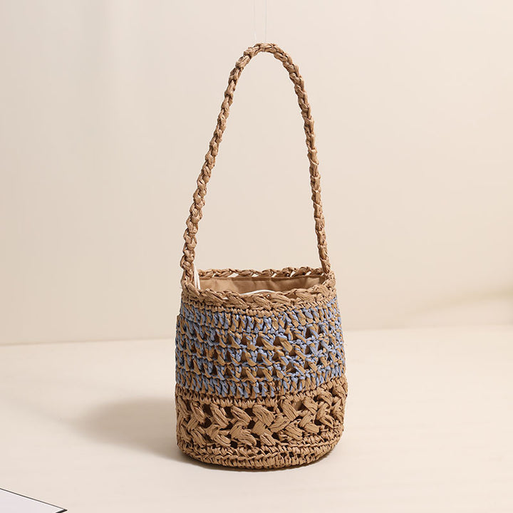 Trendy Handmade Basket Bag with Practical Drawstring Closure Bowlift