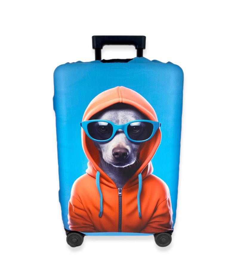Unisex nan elastic suitcase cover with 3D dog design for trolley, stretchy and scratch-resistant Bowlift