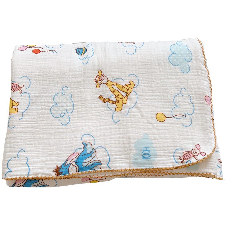 Unisex Cozy Muslin Blanket with Cheerful Winnie Pooh Motif Bowlift