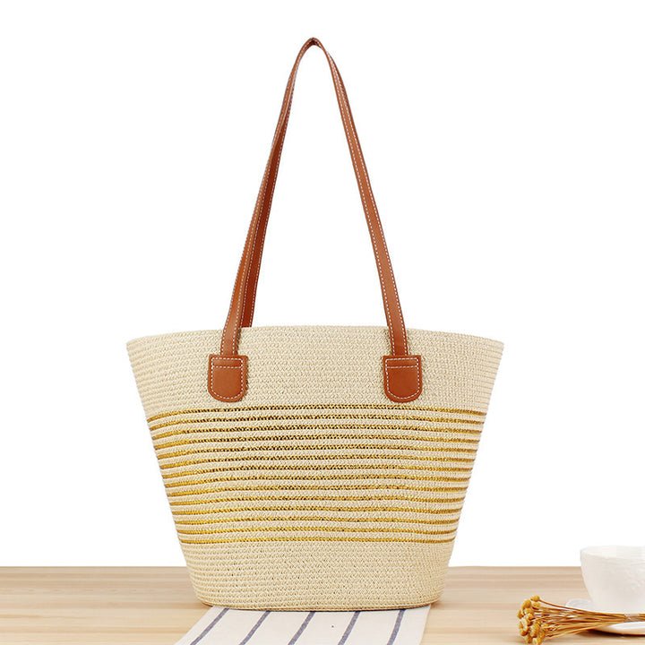 Straw bag in modern stripe look Bowlift