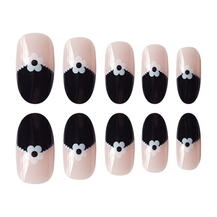 Artistic Floral Tip Press-On Nails Bowlift