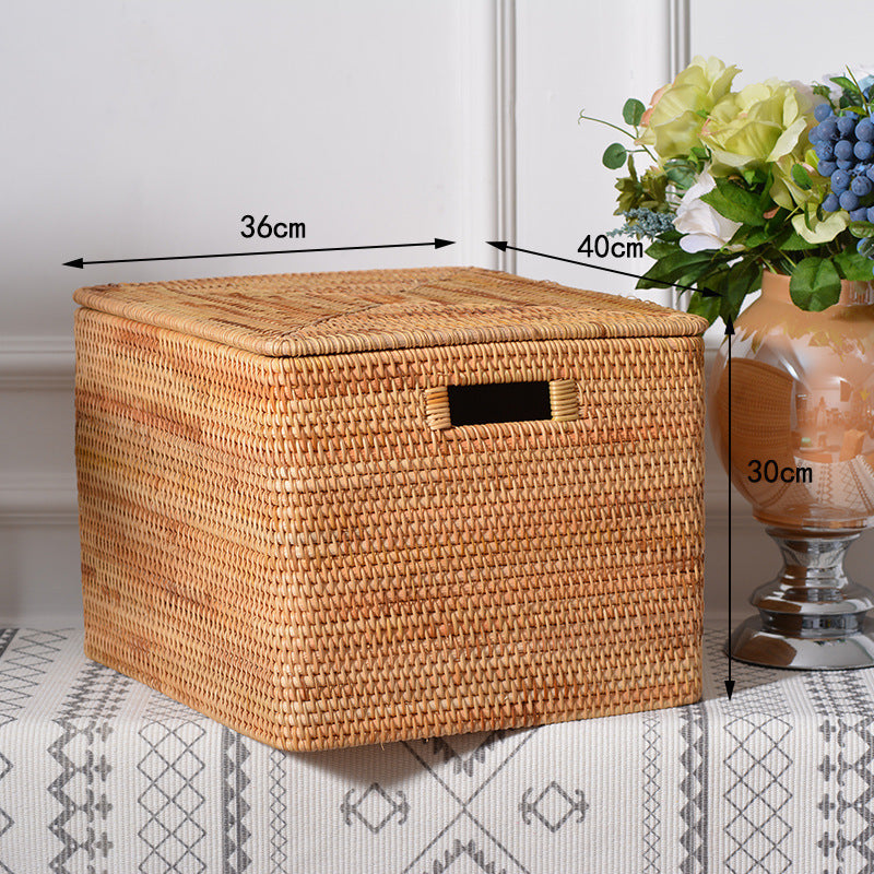 Women rectangular rattan storage basket Bowlift