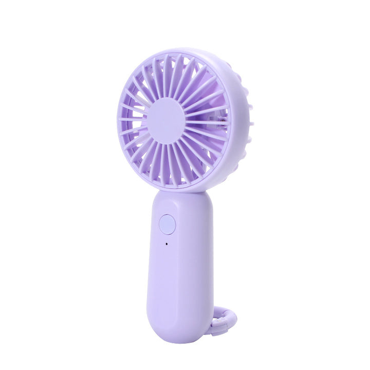 Women's compact portable handheld fan with rechargeable battery and carrying strap Bowlift