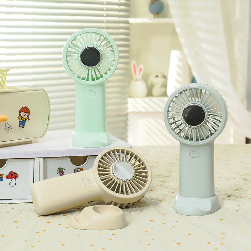 Women's portable USB hand fan with multifunctional holder Bowlift