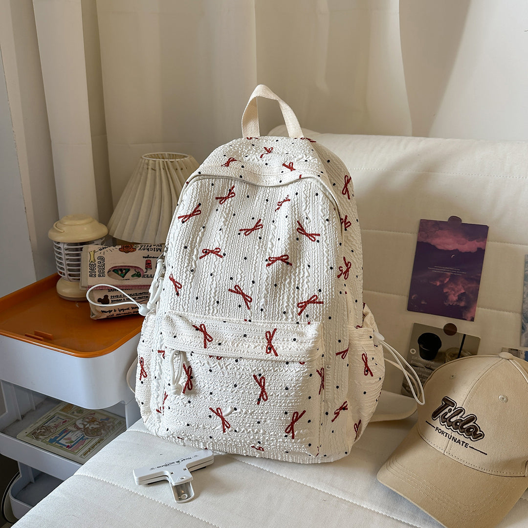 Cute Bow Patterned Backpack