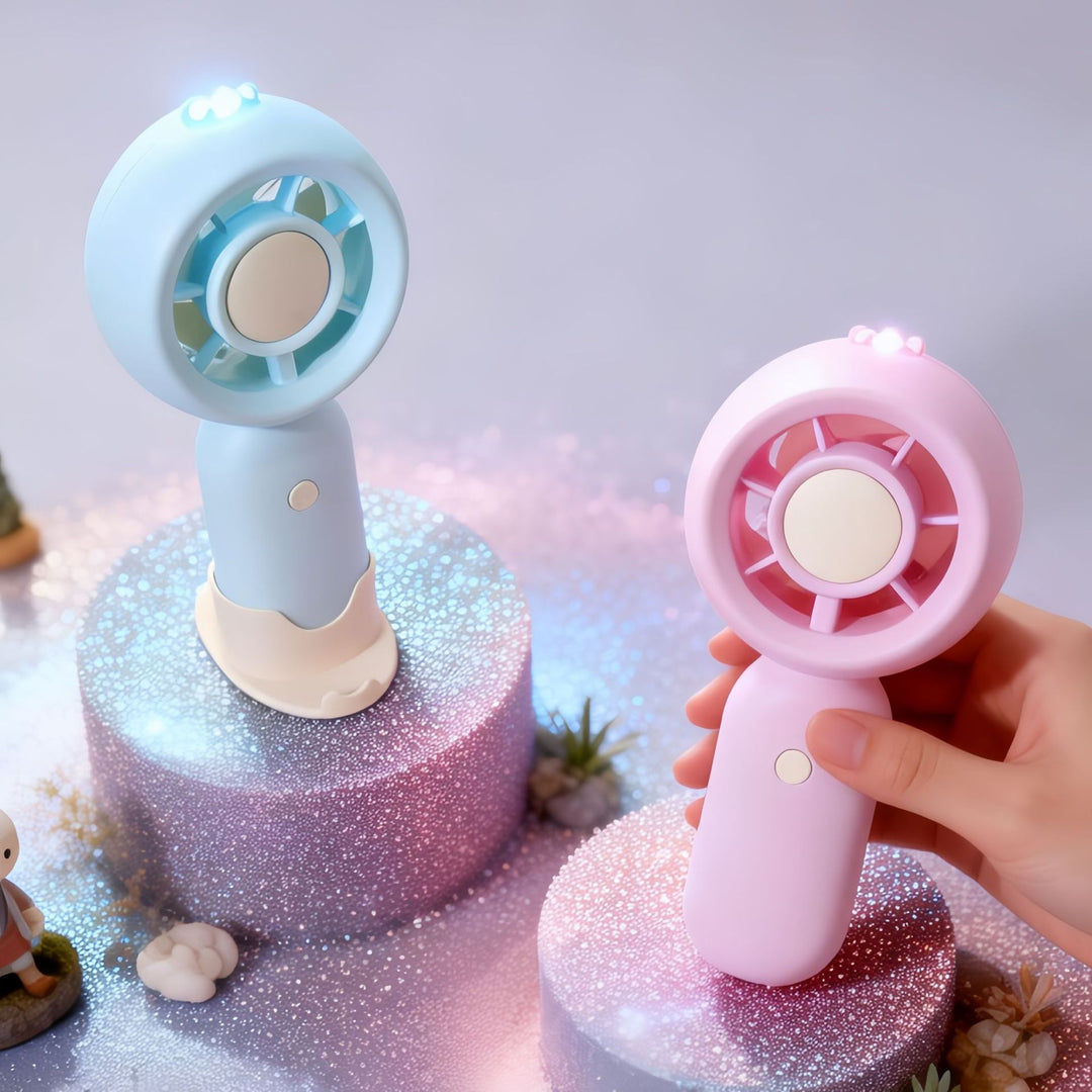 Women Portable Mini Fan with USB Charging Function and LEDs Bowlift