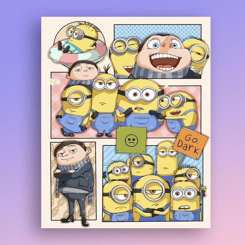 Cartoon Character Sticker Art Print Bowlift