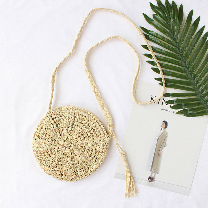 Leather Shoulder Bag Made of Braided Natural Material Bowlift