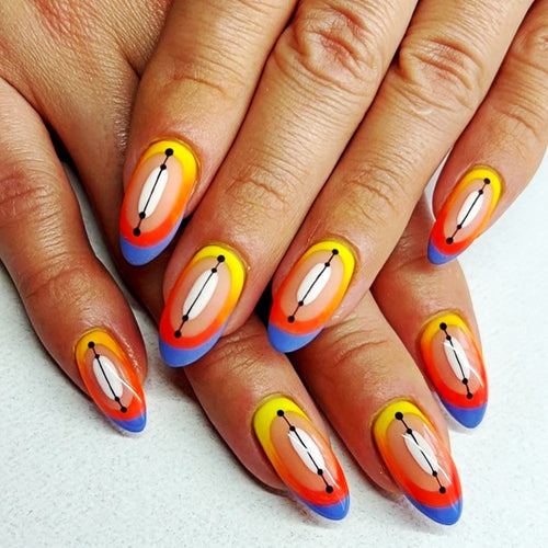 Creative artificial nails in modern geometric style Bowlift